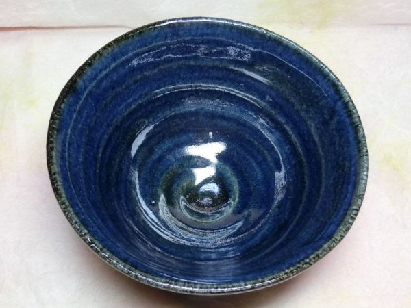 画像3: 茶碗（大・しのぎ青黒） (3)