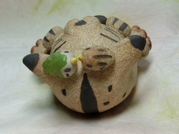 画像6: 小鳥と猫 （茶） (6)