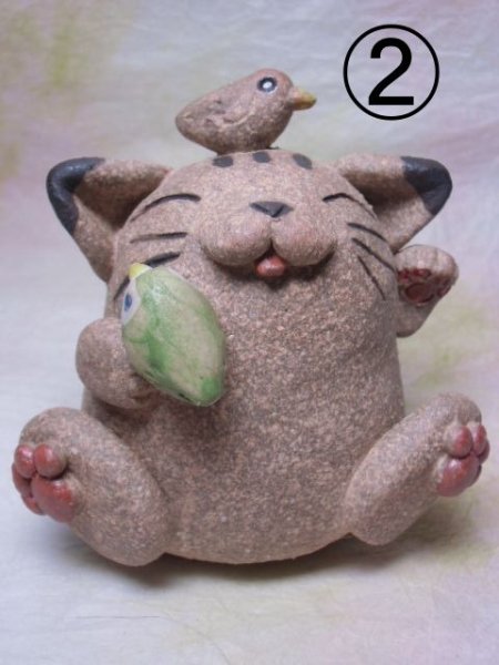 画像3: 小鳥と猫 （茶） (3)