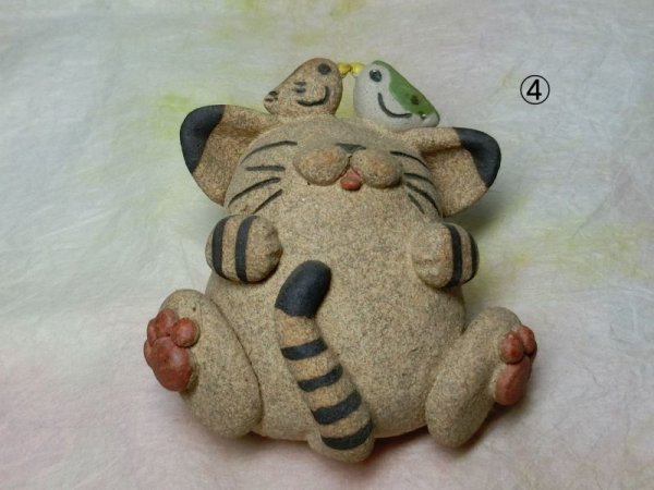 画像4: 小鳥と猫 （茶） (4)