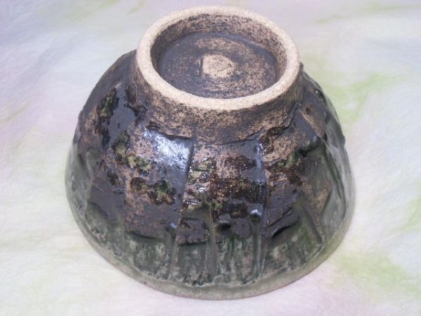 画像2: 茶碗（大・しのぎ緑） (2)